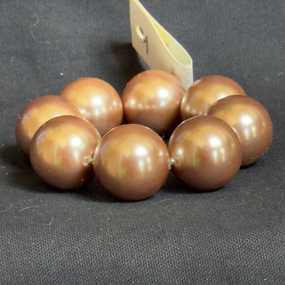 Champagne Colored Pearl Bead Stretch Bracelet Lead-Free Hypoallergenic Jewelry - Picture 8 of 9